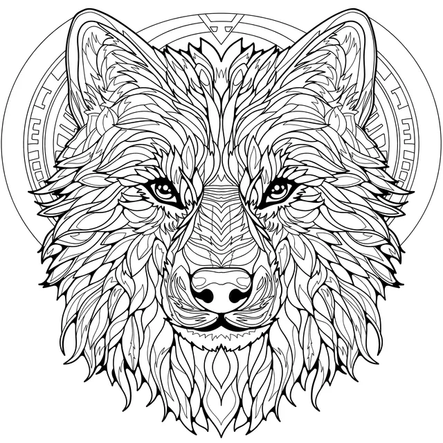 Colorful Geometric - styled Wolf Head