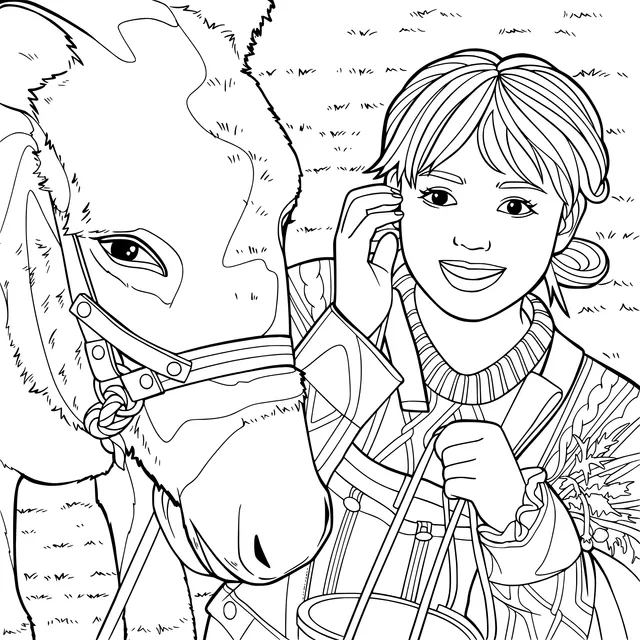 Girl and Donkey