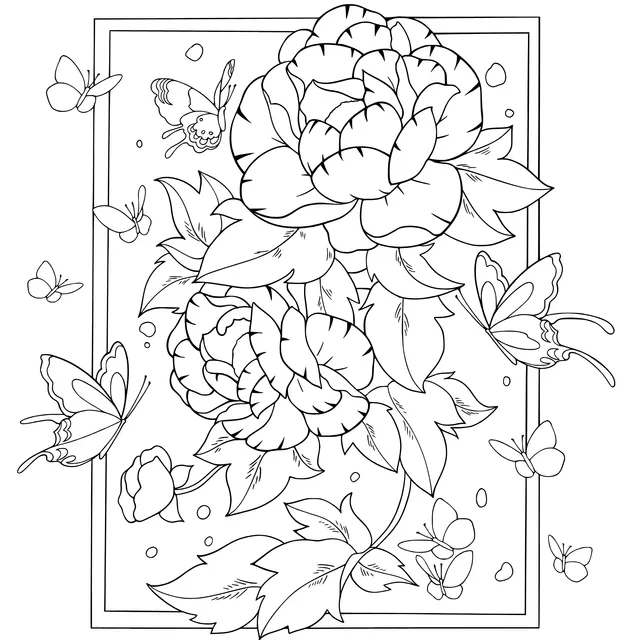 Peonies and Butterflies