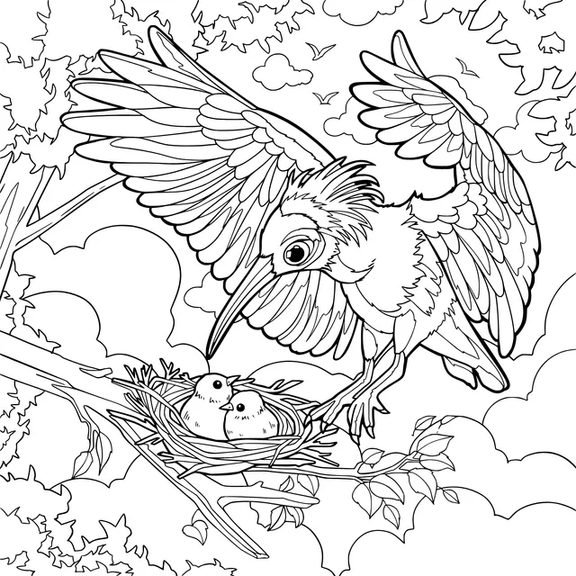 Bird Guarding the Nest