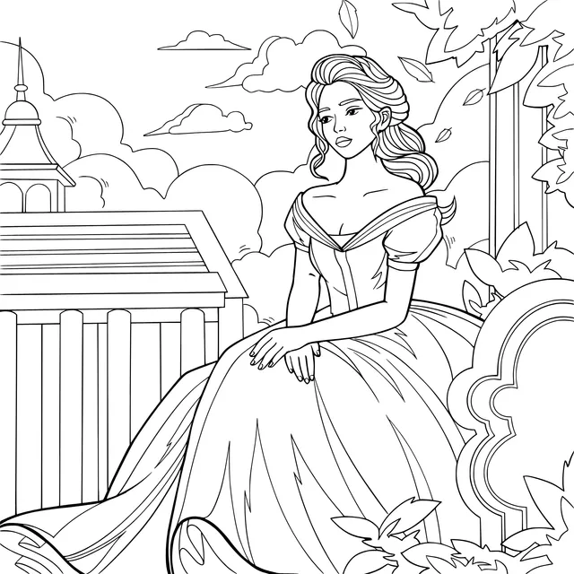 A princess in a gorgeous yellow dress