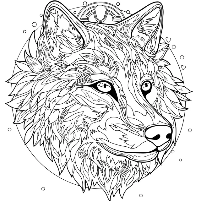 Colorful Wolf Head