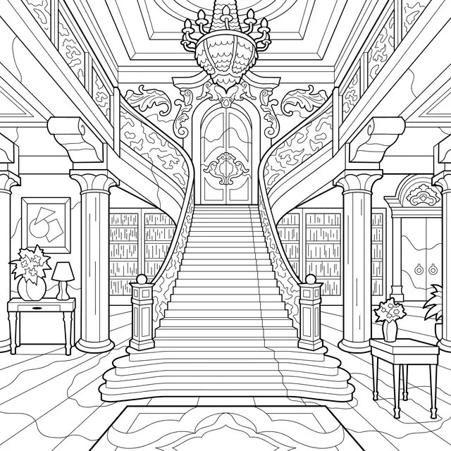 Gorgeous indoor staircase scene