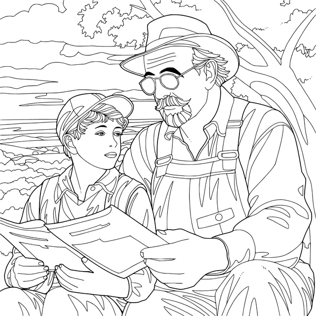 Grandparent - grandchild reading together