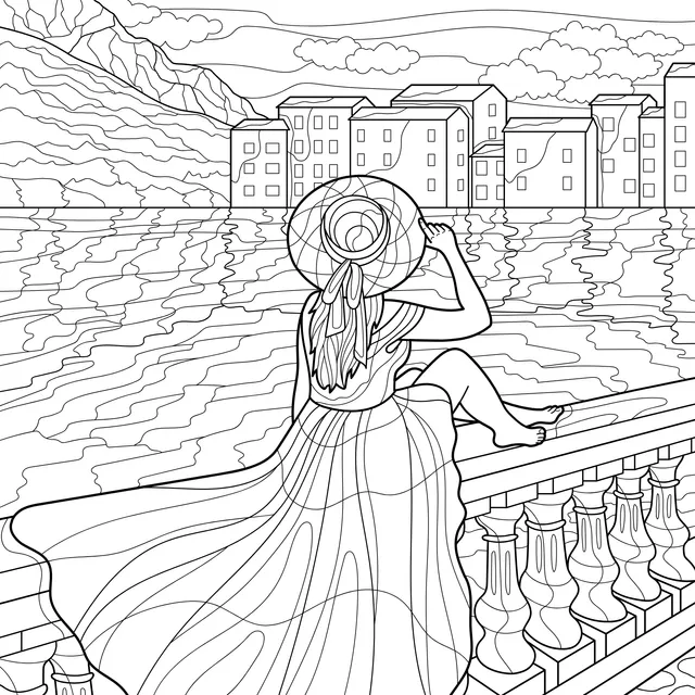 Woman enjoying the scenery by the riverside