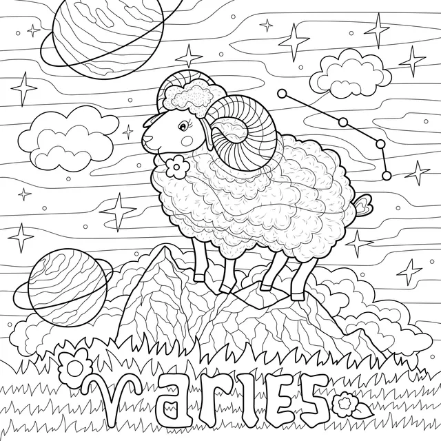 Aries Zodiac Illustration
