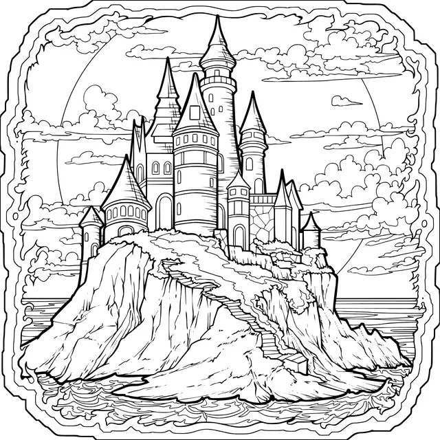 Dreamy Castle on the Cliff