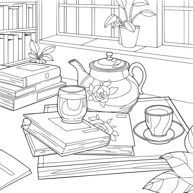 Cozy Reading and Tea - drinking Time