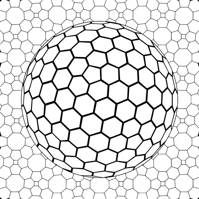 Colorful Hexagonal Sphere Pattern