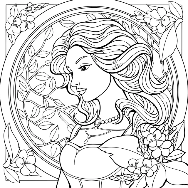 Elegant Lady among Flowers