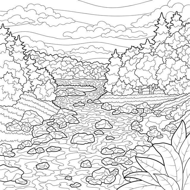 Autumn Stream Landscape