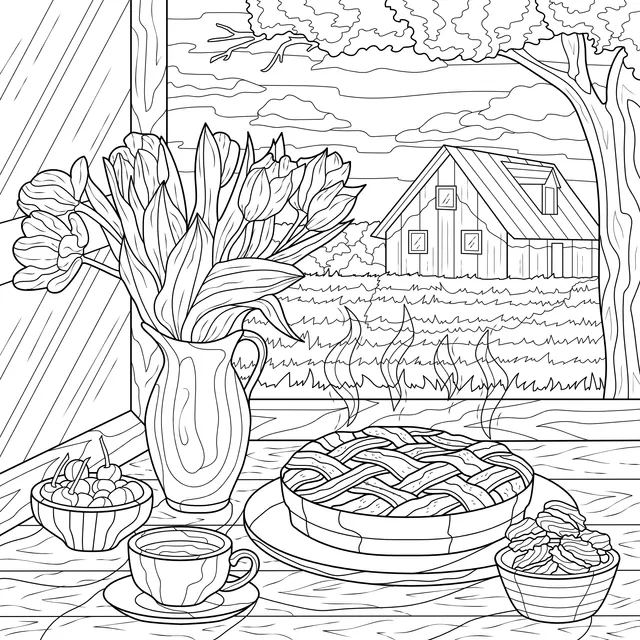 A Cozy Afternoon - Tea Time by the Window