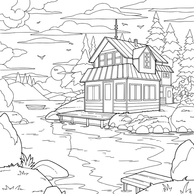 Twilight at the Lakeside Cottage