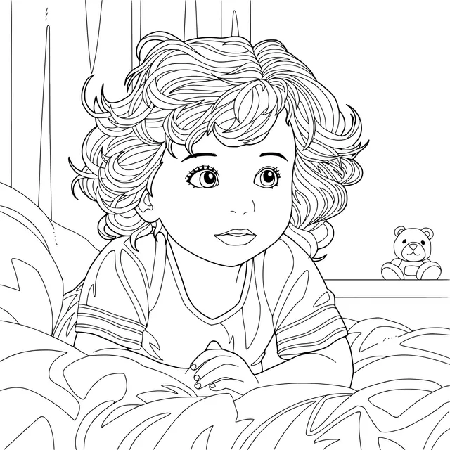 Child lying in bed