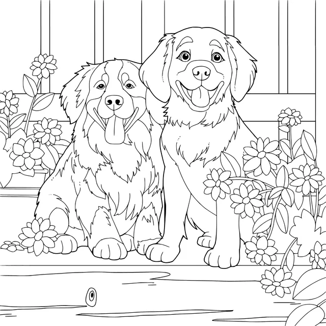 Happy Time of Two Dogs