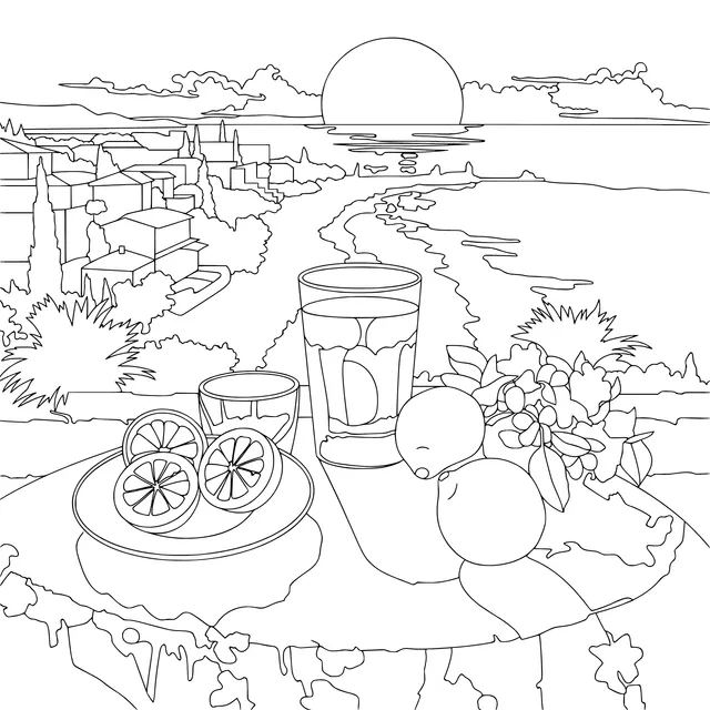 Seaside Beauty and Fresh Fruit Beverage