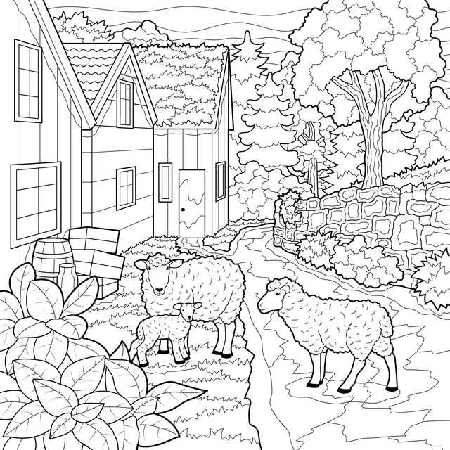 Sheep in the Autumn Countryside
