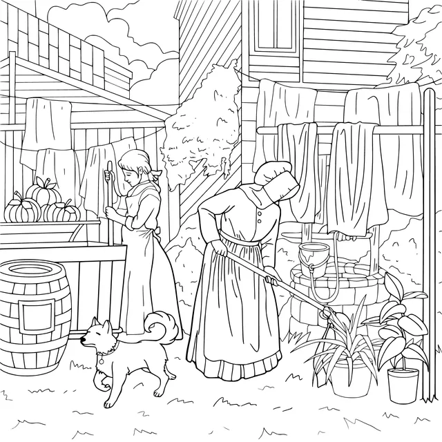 Working scene in the backyard