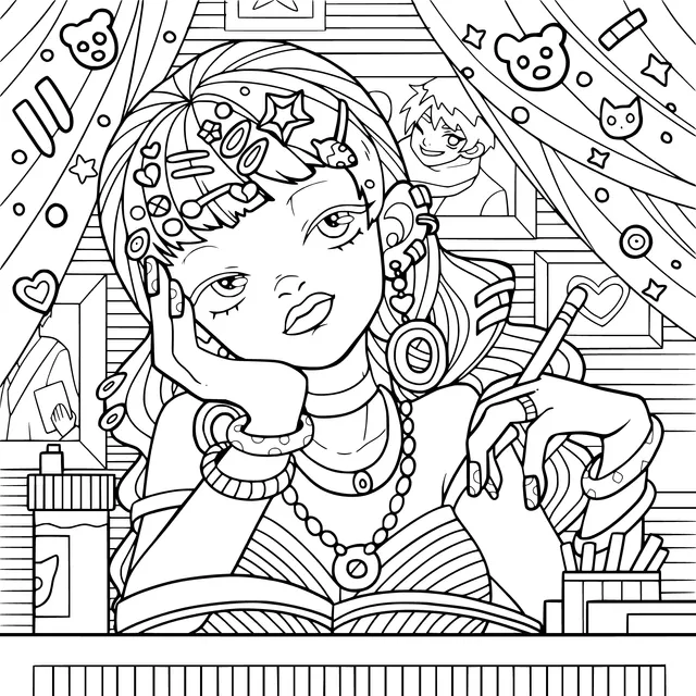 Fashionable Girl's Creative Time