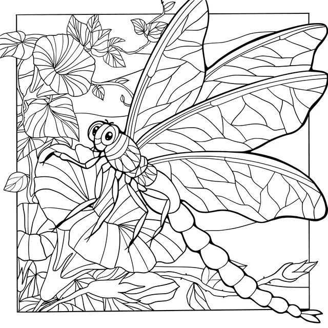 Dragonfly and Flowers