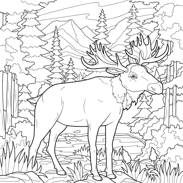 Moose in the Forest