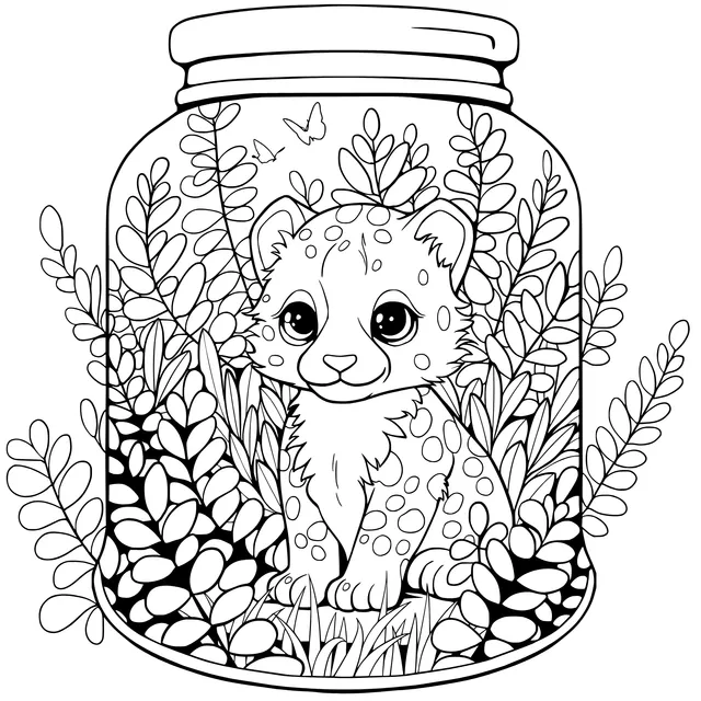 Leopard Cub in a Jar