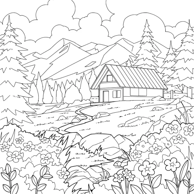 Serene Beauty of a Mountain Cabin