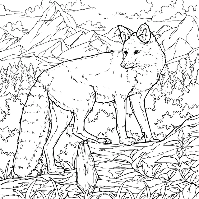 Fox in the Mountain Forest
