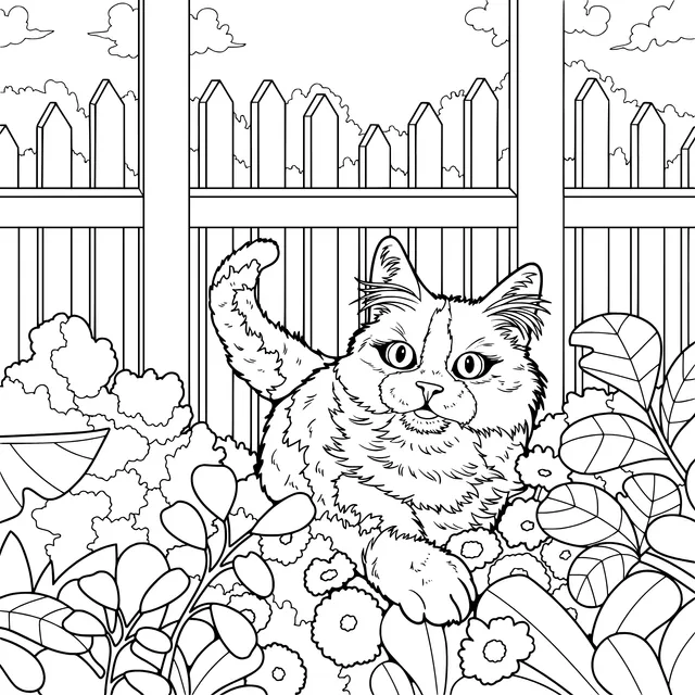 Cat in the Garden