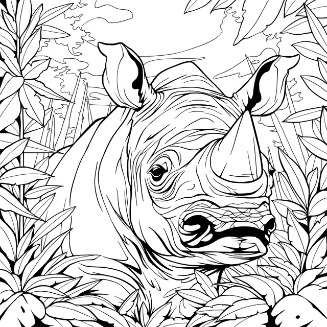 Rhino in the Jungle