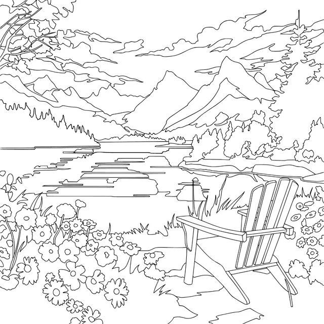 Beautiful Lakeside View and Relaxing Chair