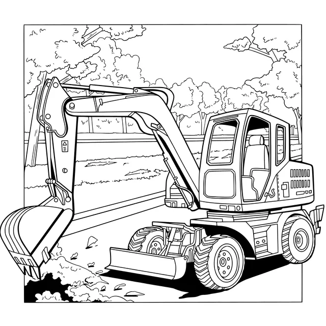 The excavator is working