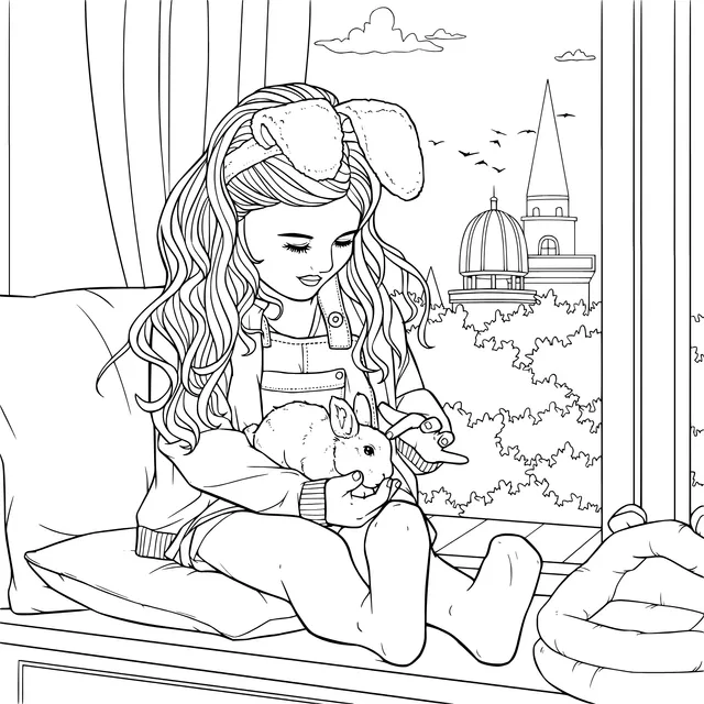 A Girl's Warm Time with a Rabbit