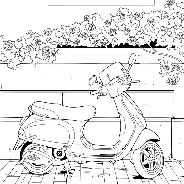 Pink Moped by the Wall