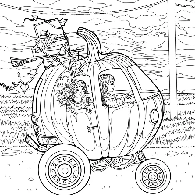 Joyful Journey in a Pumpkin Car