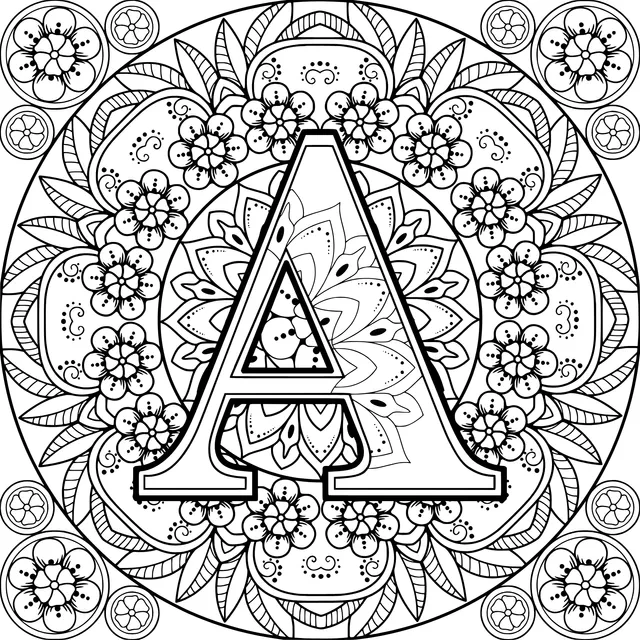 Flower - decorated Letter A