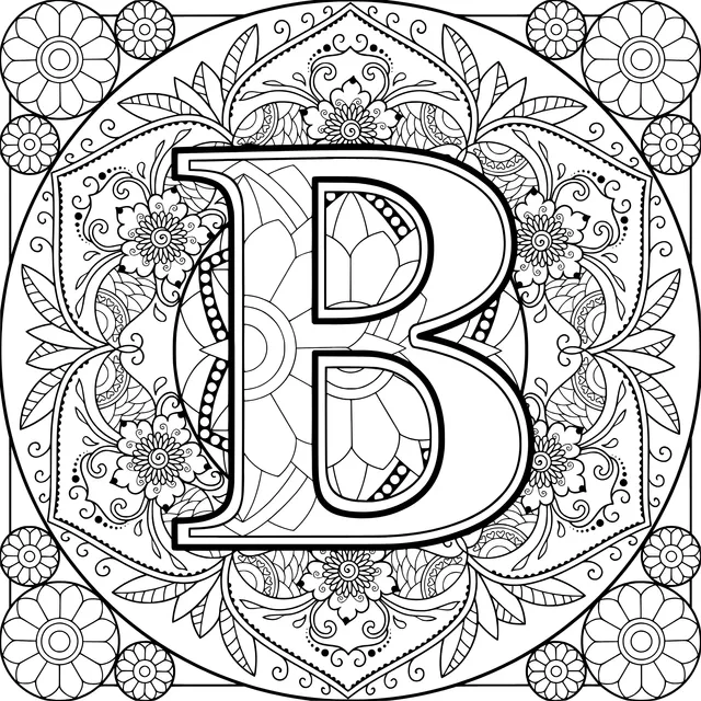 Flower - decorated letter B