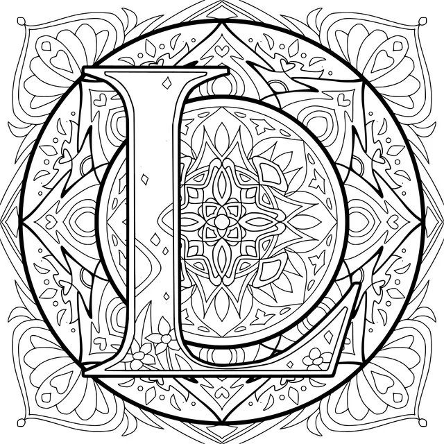 Colorful Mandala - style Letter L