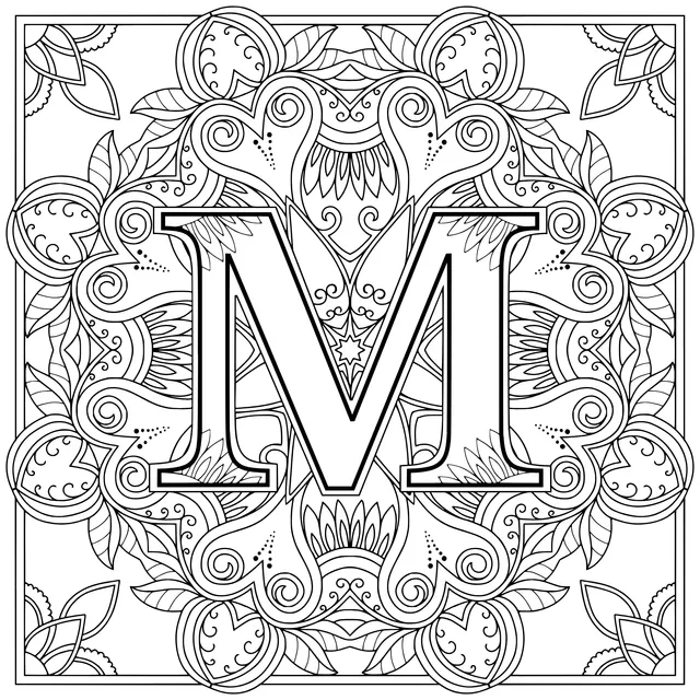 Ornamental Letter M Pattern