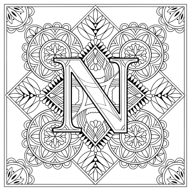 Ornamental Letter N Pattern