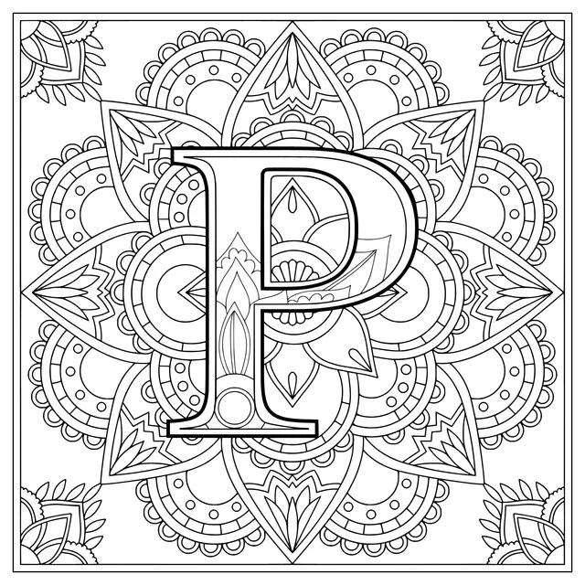 Mandala - style letter P pattern