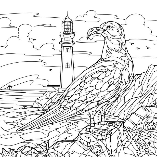 Seagull and Lighthouse