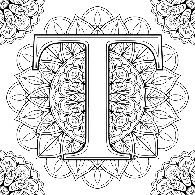 Ornamental Floral Letter T