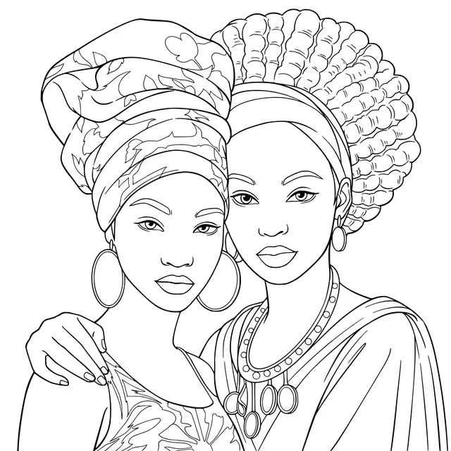Intimate photo of two African - women
