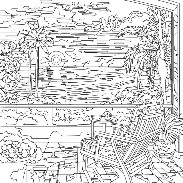 Seaside Terrace at Sunset
