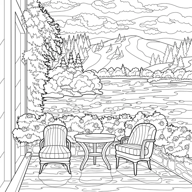 Beautiful Autumn Terrace View