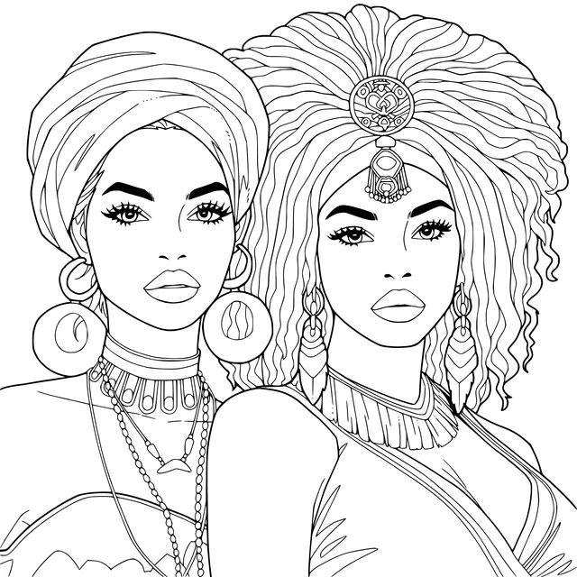 Two Women in Traditional Attire