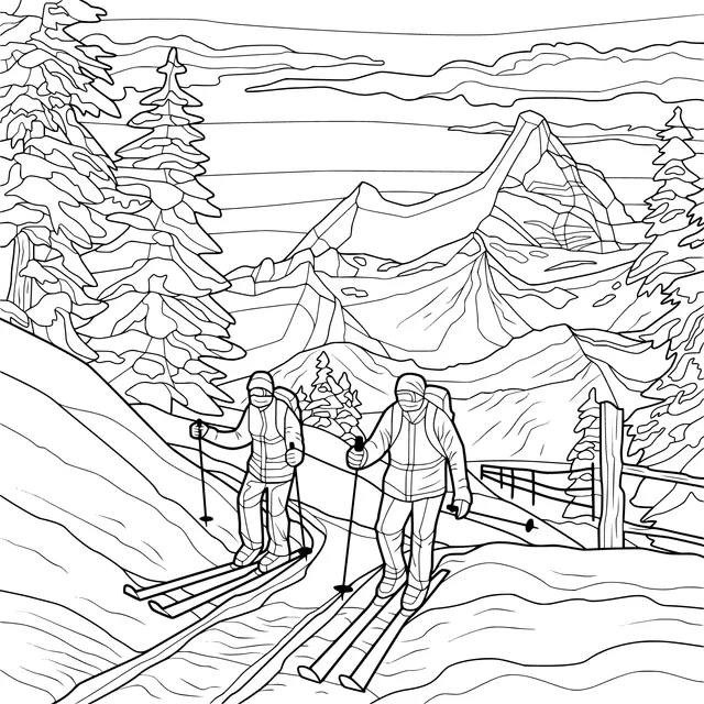 Skiers in the Mountains