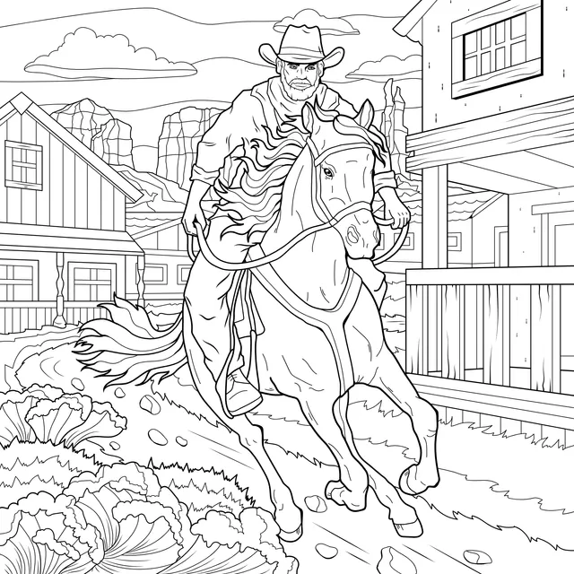 Cowboy on Horseback