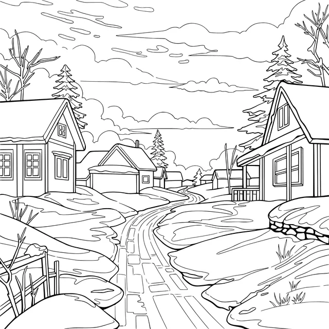 Beautiful Winter Countryside Dusk